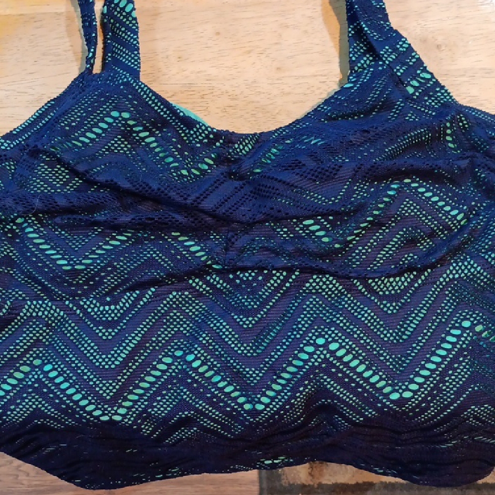Island Escape Teal and Navy Swimtop